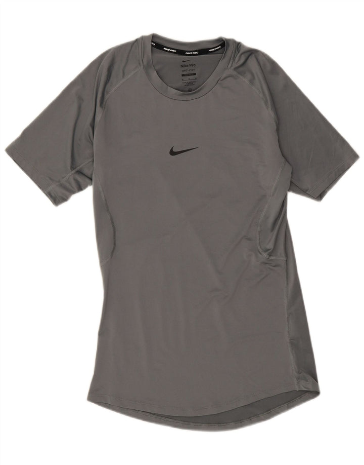Nike Mens Tight Fit T-Shirt Top Medium Grey Polyester