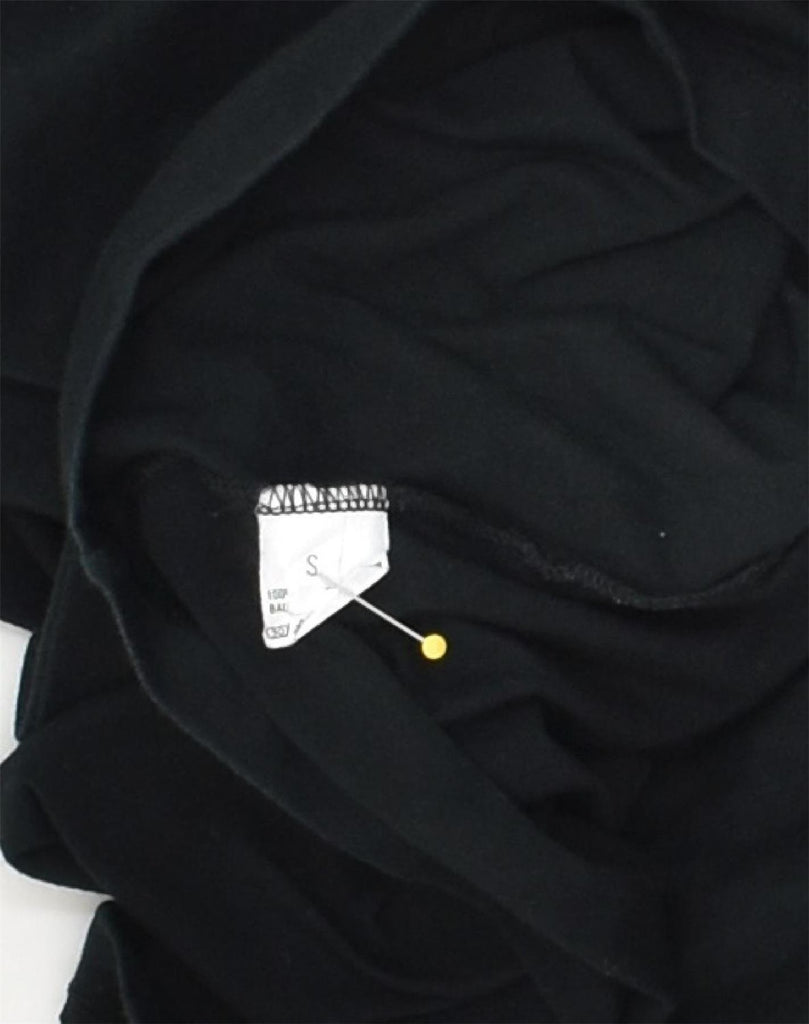 SERGIO TACCHINI Womens Crop T-Shirt Top UK 8 Small Black Cotton | Vintage Sergio Tacchini | Thrift | Second-Hand Sergio Tacchini | Used Clothing | Messina Hembry 
