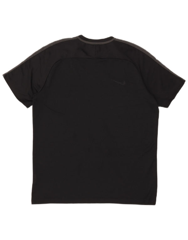 Nike Mens Dri Fit T-Shirt Top XL Black Colourblock Polyester