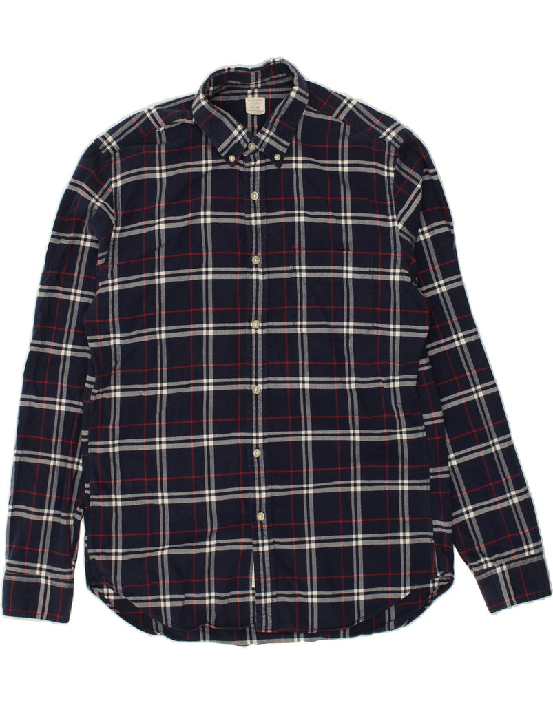J. CREW Mens Shirt Medium Navy Blue Check Cotton | Vintage J. Crew | Thrift | Second-Hand J. Crew | Used Clothing | Messina Hembry 