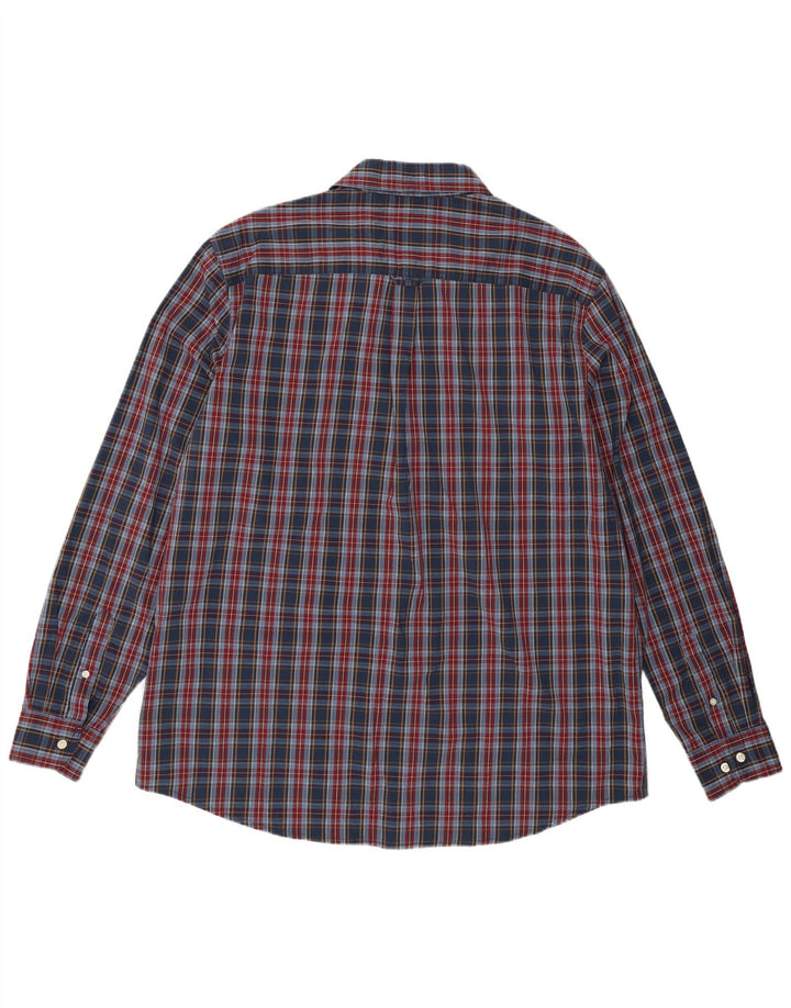 CHAPS Mens Easy Care Shirt 2XL Navy Blue Check