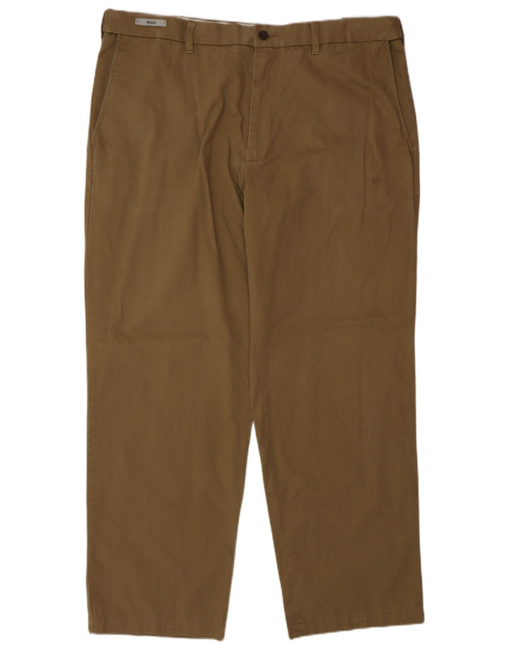 Marks & Spencer Mens Regular Chino Trousers W40 L31 Brown Cotton