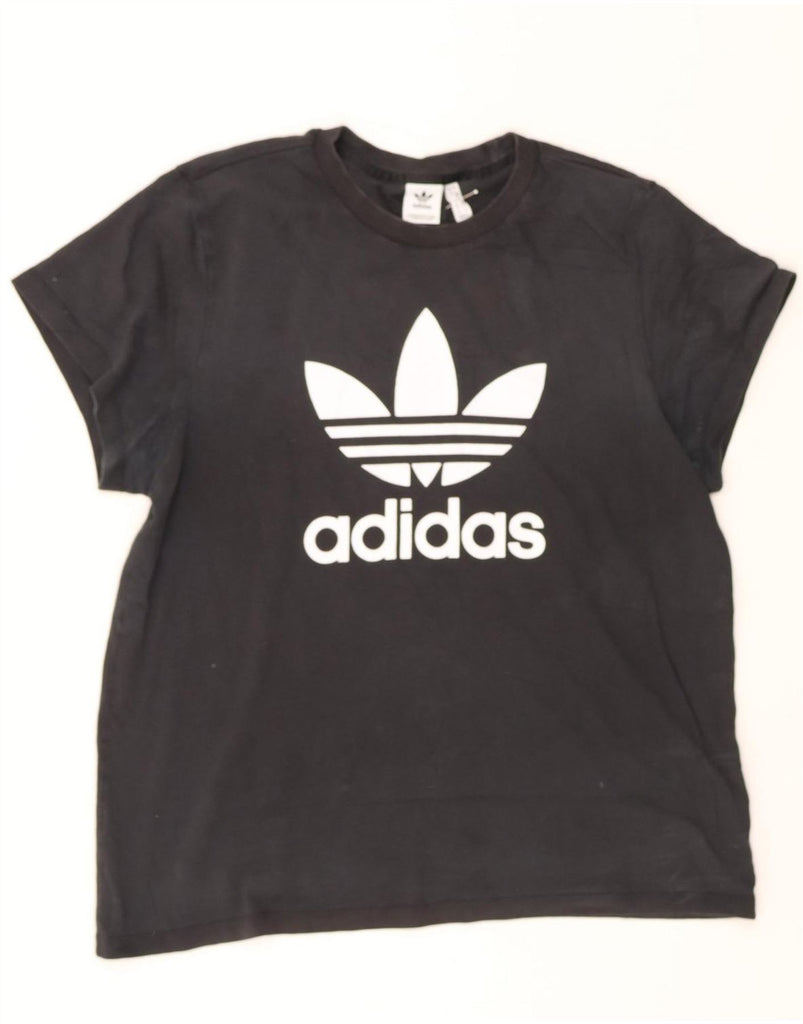 ADIDAS Womens Graphic T-Shirt Top UK 20 2XL Black Cotton Vintage Adidas and Second-Hand Adidas from Messina Hembry 