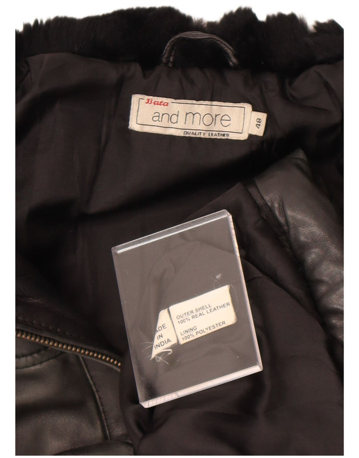 Bata and More Womens Leather Jacket IT 48 XL Grey Leather