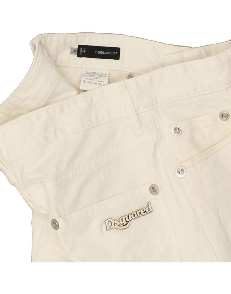 DSQUARED2 Womens Slim Jeans IT 46 Large W32 L27  White Cotton | Vintage Dsquared2 | Thrift | Second-Hand Dsquared2 | Used Clothing | Messina Hembry 