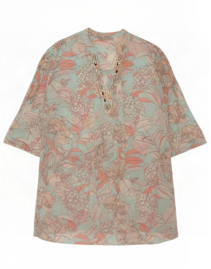 Marks & Spencer Womens See Through Tunic Dress UK 14 Medium Turquoise