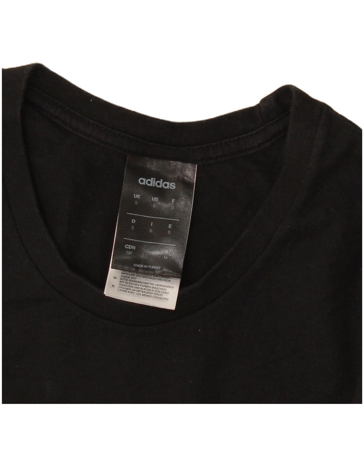 Adidas Mens Graphic T-Shirt Top Small Black Cotton