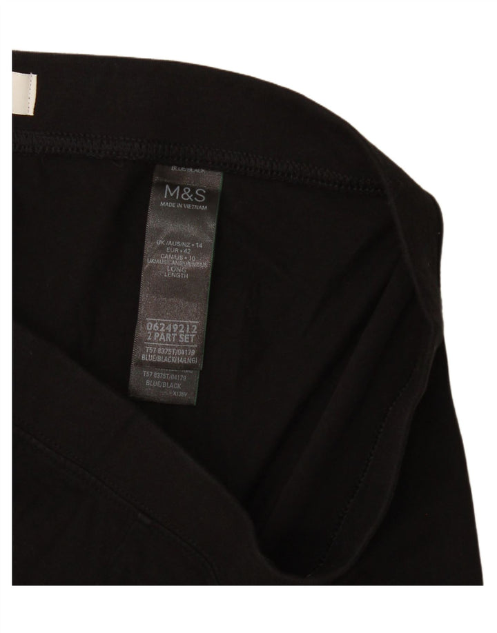 Marks & Spencer Womens Leggings UK 14 Medium Black Cotton