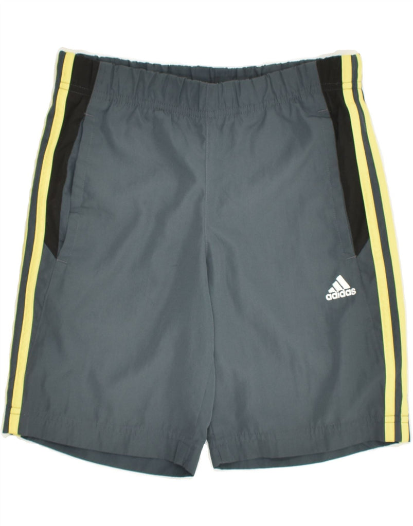 ADIDAS Boys Sport Shorts 9-10 Years Grey Polyester | Vintage Adidas | Thrift | Second-Hand Adidas | Used Clothing | Messina Hembry 