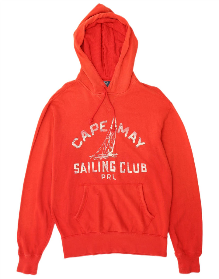 Polo Ralph Lauren Mens Graphic Hoodie Jumper Medium Red Cotton