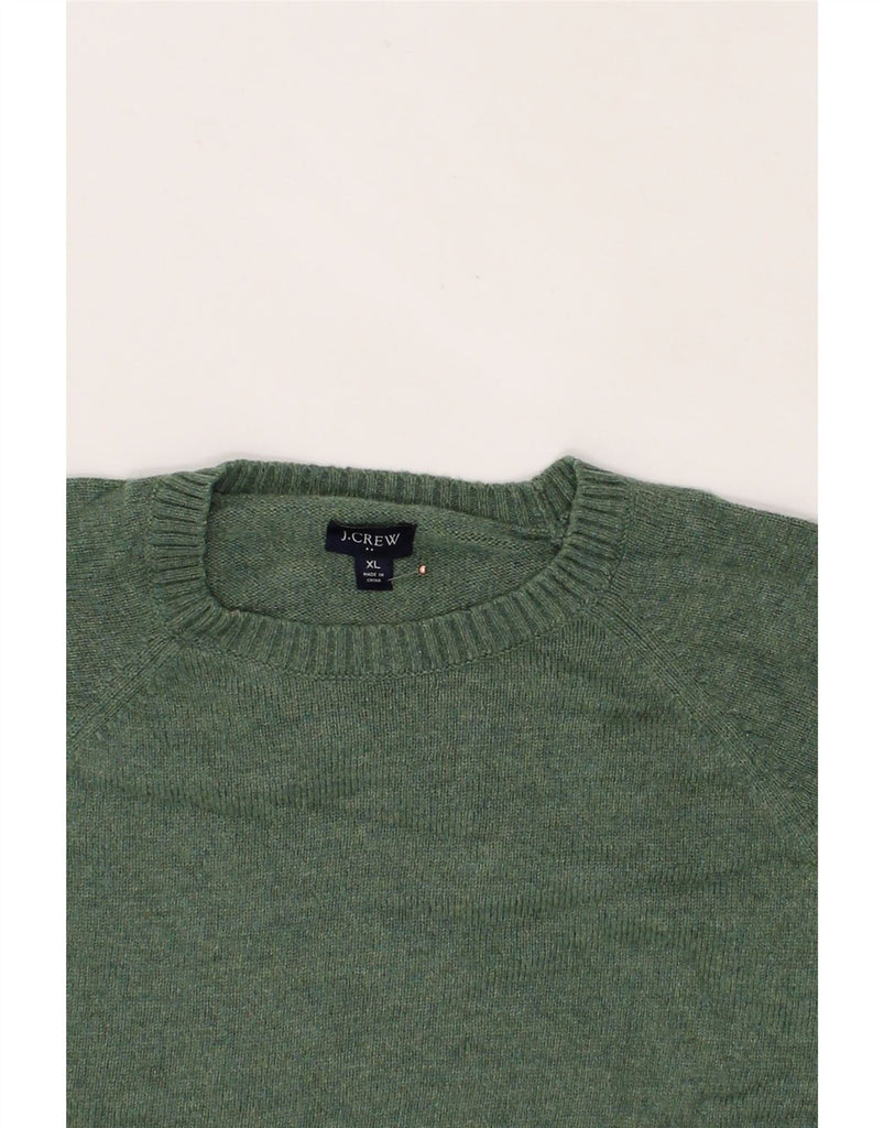 J. CREW Mens Crew Neck Jumper Sweater XL Green Polyester Vintage J. Crew and Second-Hand J. Crew from Messina Hembry 