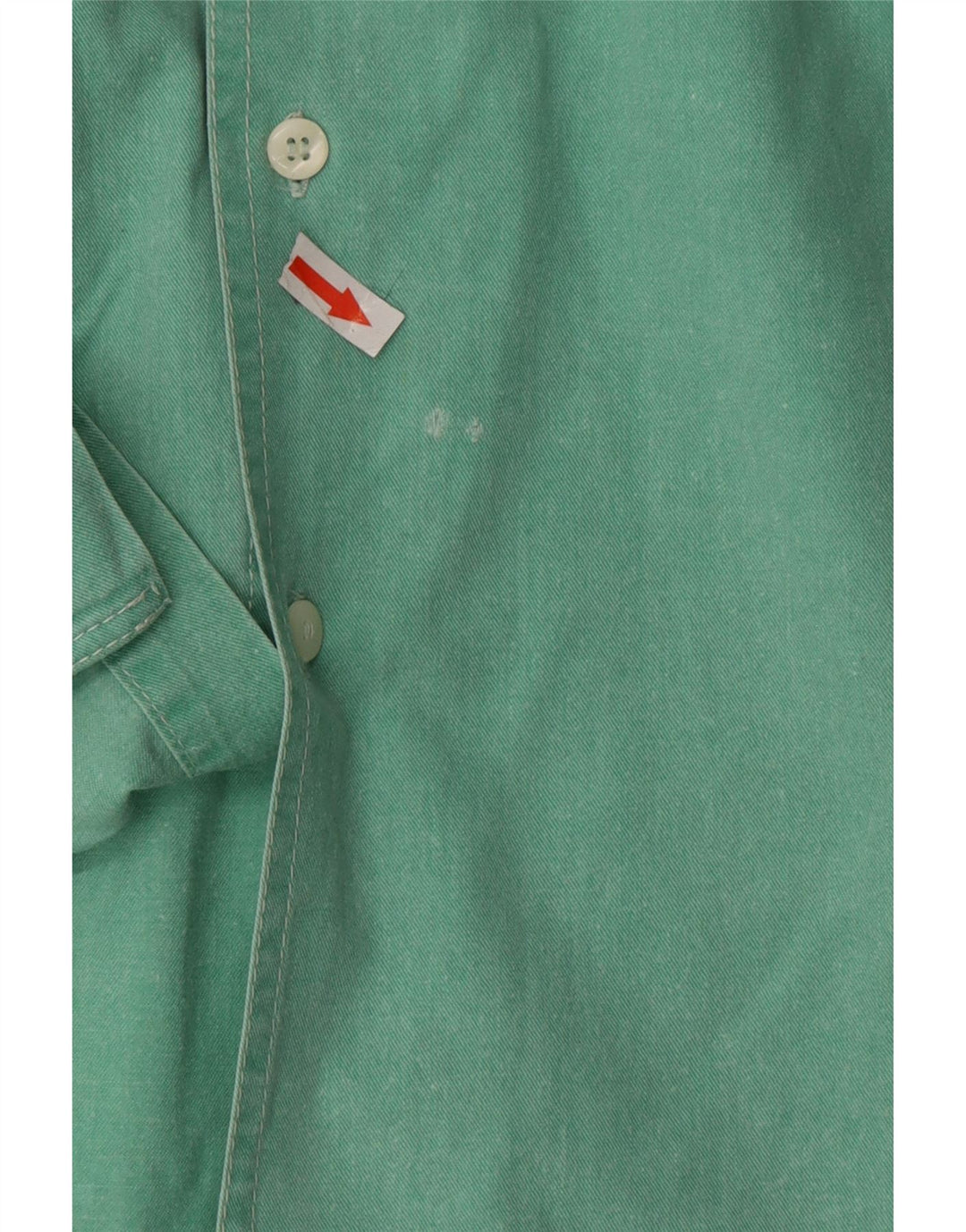 Vintage Mens Short Sleeve Shirt Large Green Cotton
