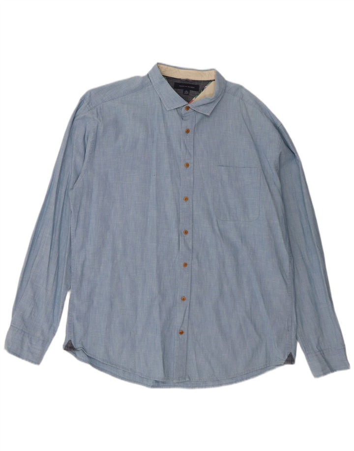 Tommy Hilfiger Mens Shirt 2XL Blue Cotton