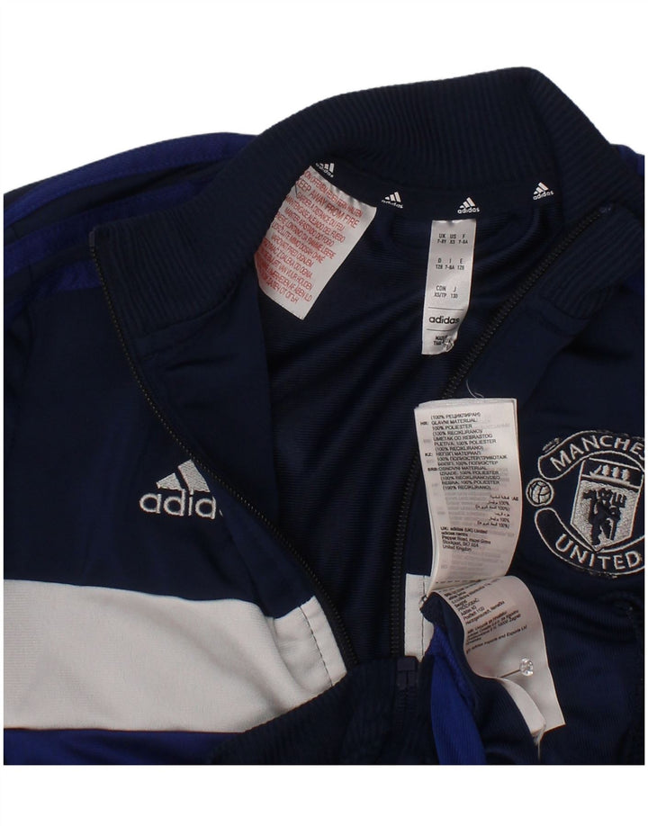 Adidas Boys Manchester United Tracksuit Top Jacket 7-8 Years Navy Blue