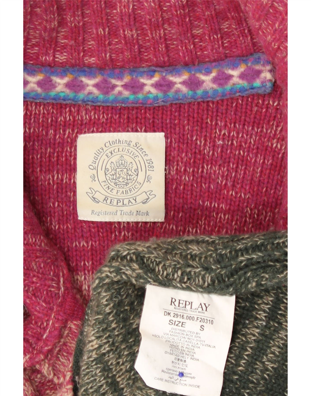 Replay Womens Cardigan Sweater UK 10 Small Multicoloured Colourblock