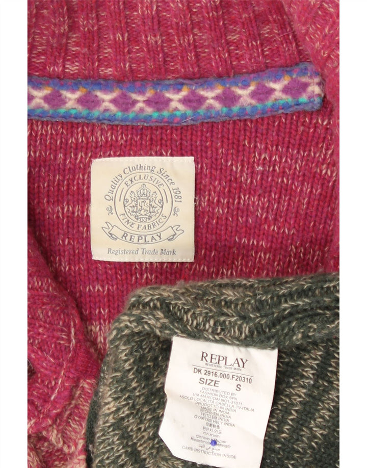 Replay Womens Cardigan Sweater UK 10 Small Multicoloured Colourblock