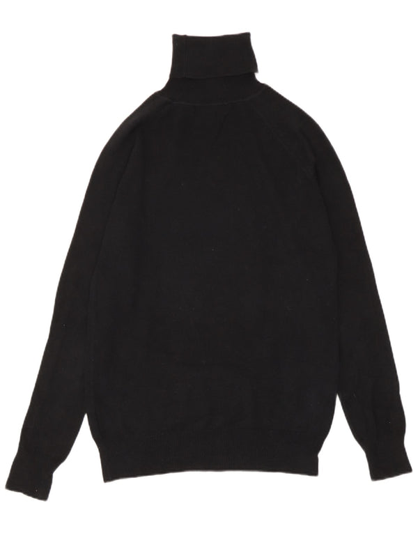 Zara Womens Roll Neck Jumper Sweater UK 14 Large Black Cotton