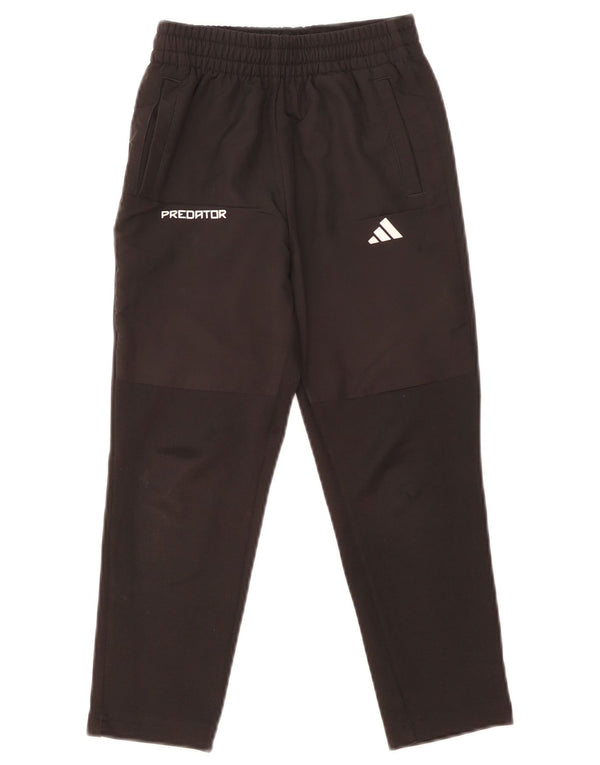 Adidas Boys Tracksuit Trousers 7-8 Years Black Polyester