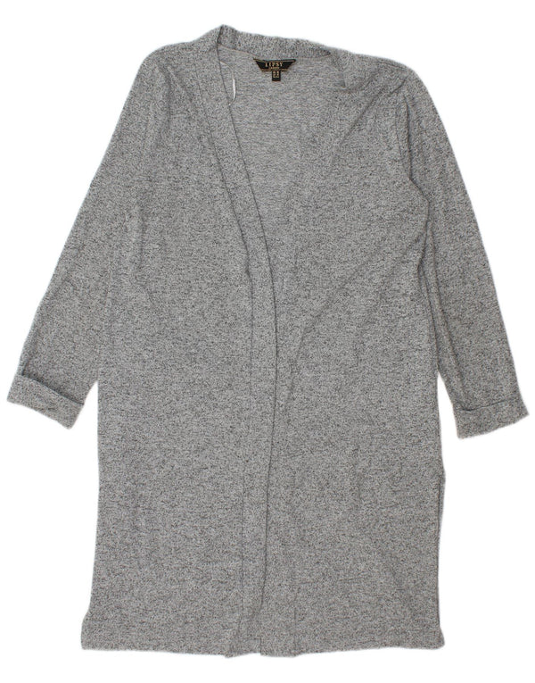 Lipsy Womens Longline Cardigan Sweater UK 16 Large Grey Flecked Polyester