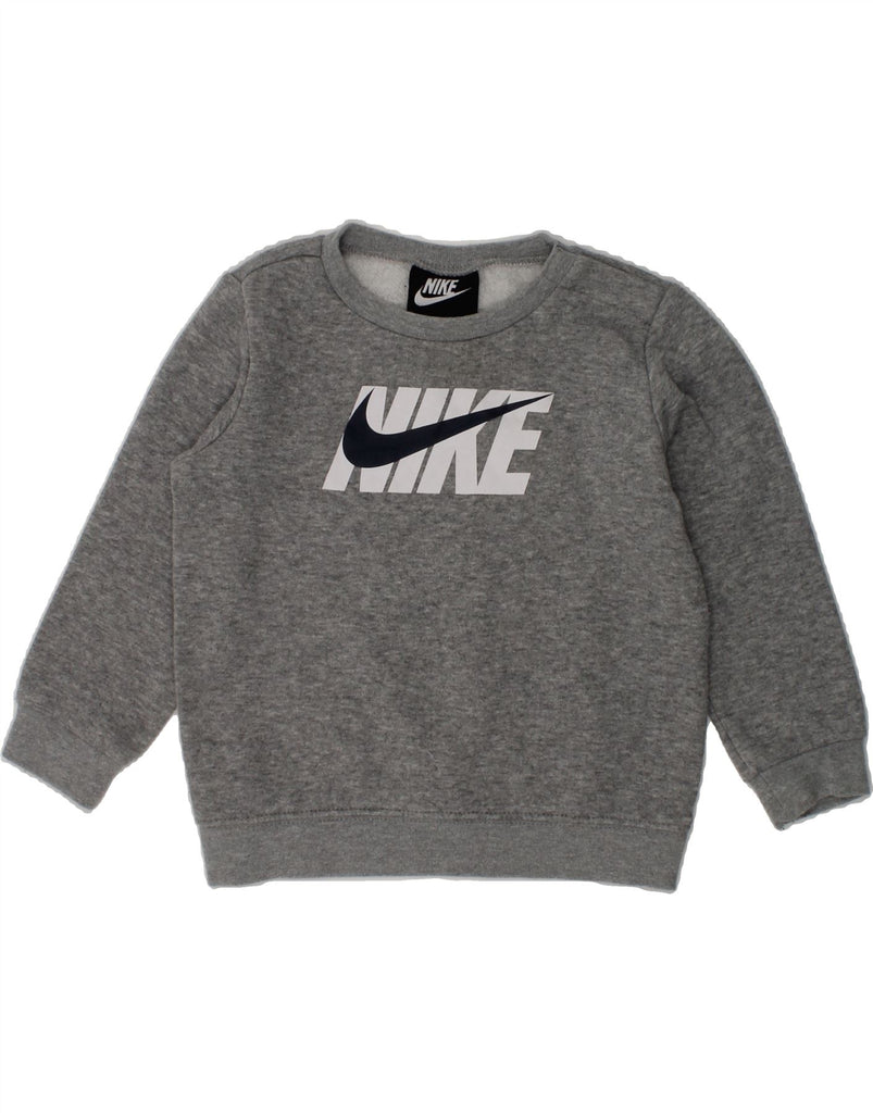 NIKE Baby Boys Graphic Sweatshirt Jumper 18-24 Months Grey | Vintage Nike | Thrift | Second-Hand Nike | Used Clothing | Messina Hembry 