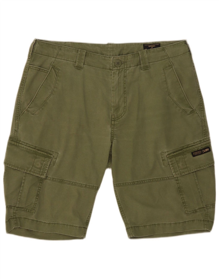 Superdry Mens Cargo Shorts W34 Large Green Cotton