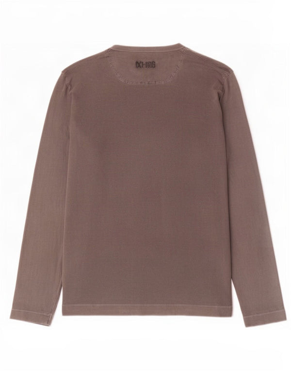 Diesel Mens Graphic Top Long Sleeve Large Grey Cotton