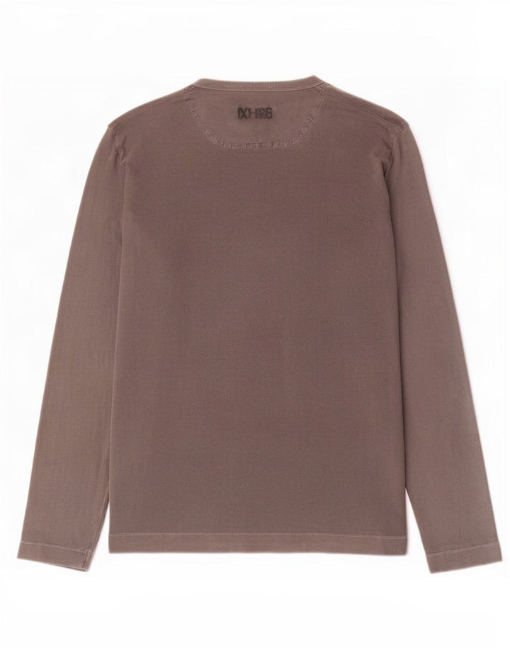 Diesel Mens Graphic Top Long Sleeve Large Grey Cotton