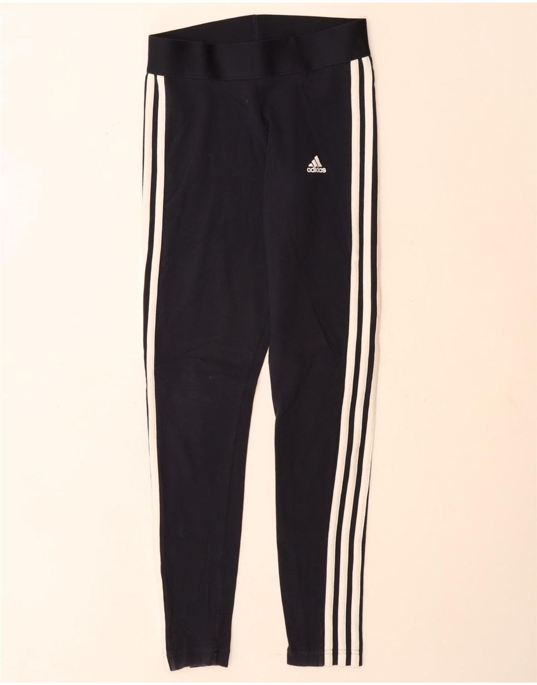 Adidas Womens Leggings UK 8/10 Small  Navy Blue Cotton