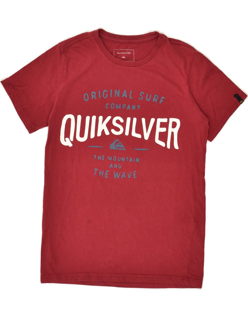 QUIKSILVER Boys Graphic T-Shirt Top 13-14 Years Burgundy Cotton | Vintage Quiksilver | Thrift | Second-Hand Quiksilver | Used Clothing | Messina Hembry 