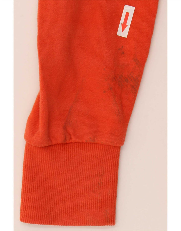 Superdry Mens Zip Hoodie Sweater Small Orange Cotton
