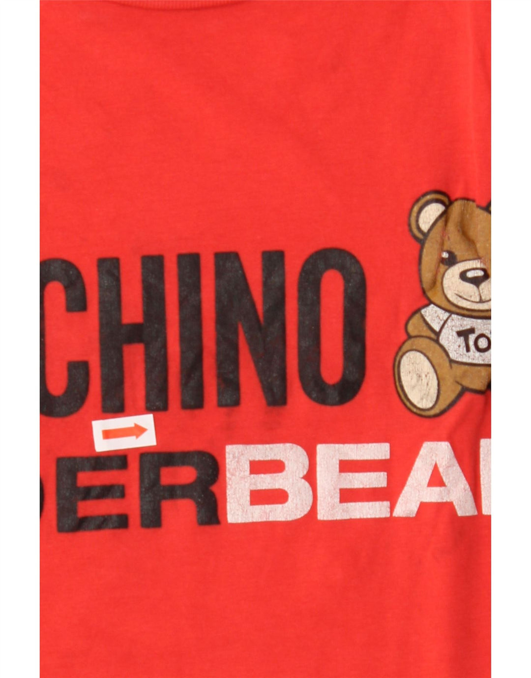 MOSCHINO Mens Graphic T-Shirt Top Small Red Cotton