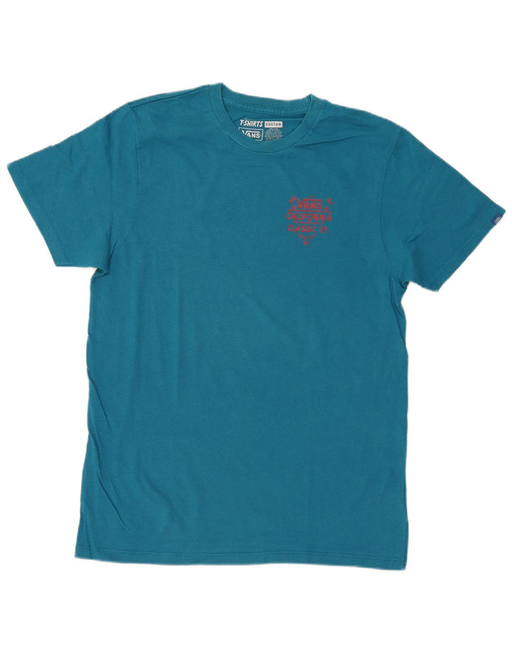Vans Mens Graphic T-Shirt Top Medium Blue Cotton