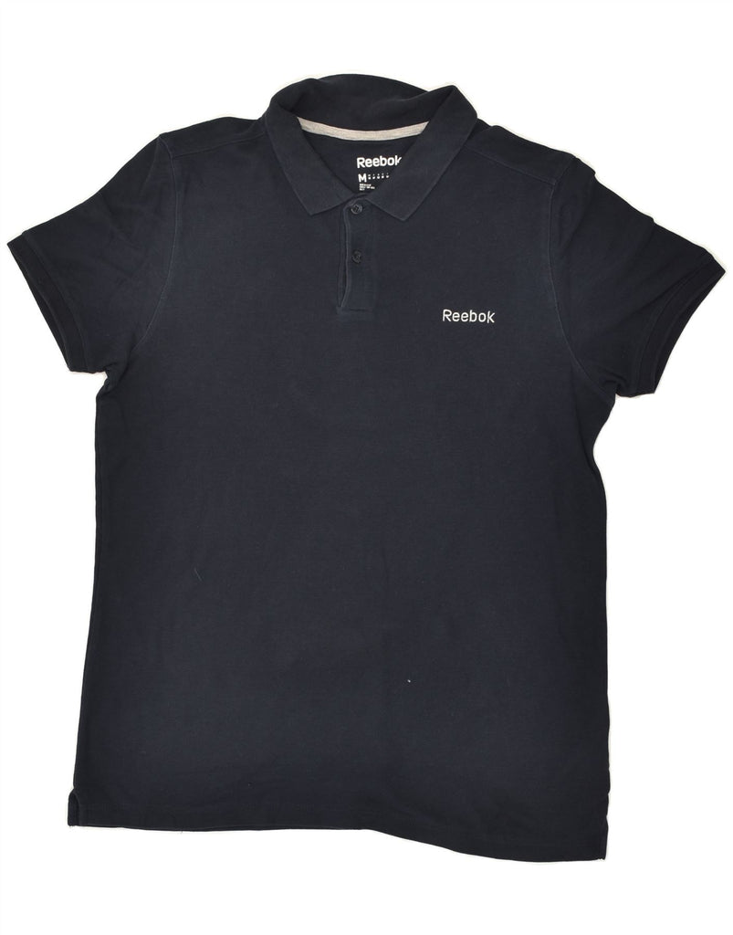 REEBOK Mens Polo Shirt Medium Navy Blue Cotton | Vintage Reebok | Thrift | Second-Hand Reebok | Used Clothing | Messina Hembry 