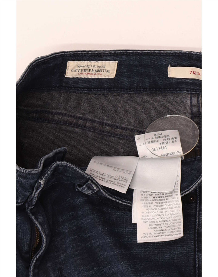 Levi's Womens 712 Slim Jeans W26 L30 Navy Blue Cotton