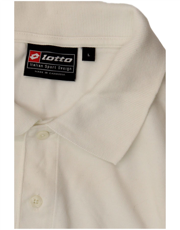 LOTTO Mens Polo Shirt Large White