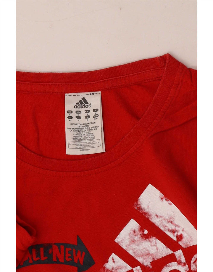 Adidas Mens Graphic T-Shirt Top Medium Red Cotton