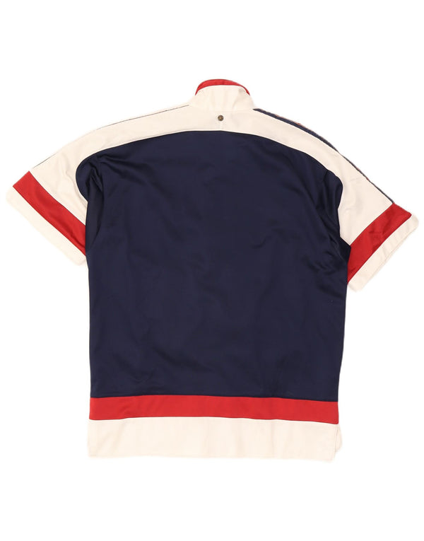 Champion Mens Short Sleeve Tracksuit Top Jacket Small Navy Blue Colourblock