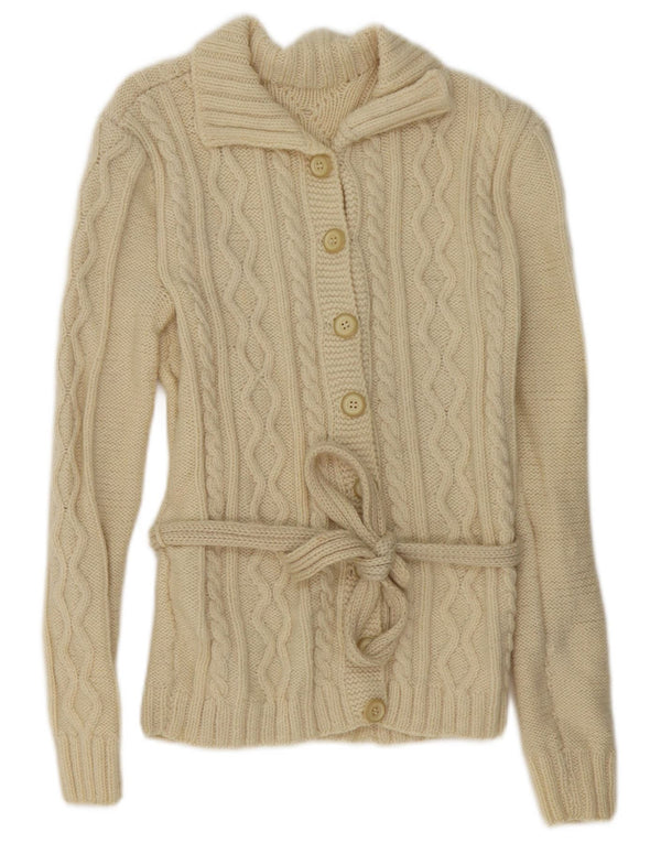 Vintage Womens Cardigan Sweater UK 14 Medium Beige