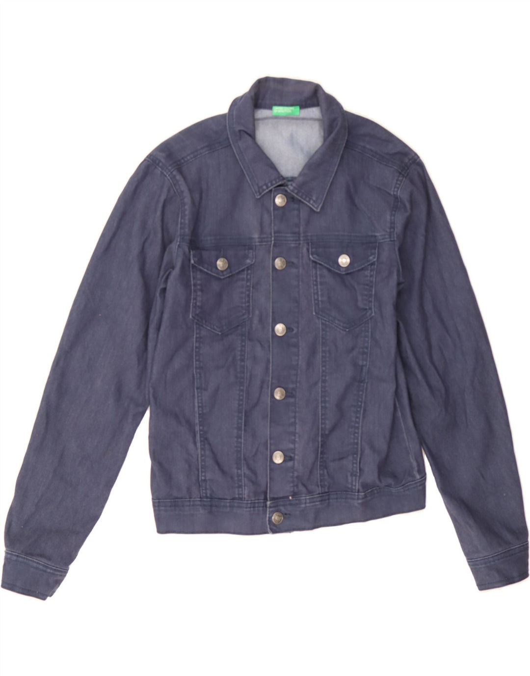 BENETTON Boys Denim Jacket 11-12 Years 2XL Navy Blue Cotton Vintage Benetton and Second-Hand Benetton from Messina Hembry 