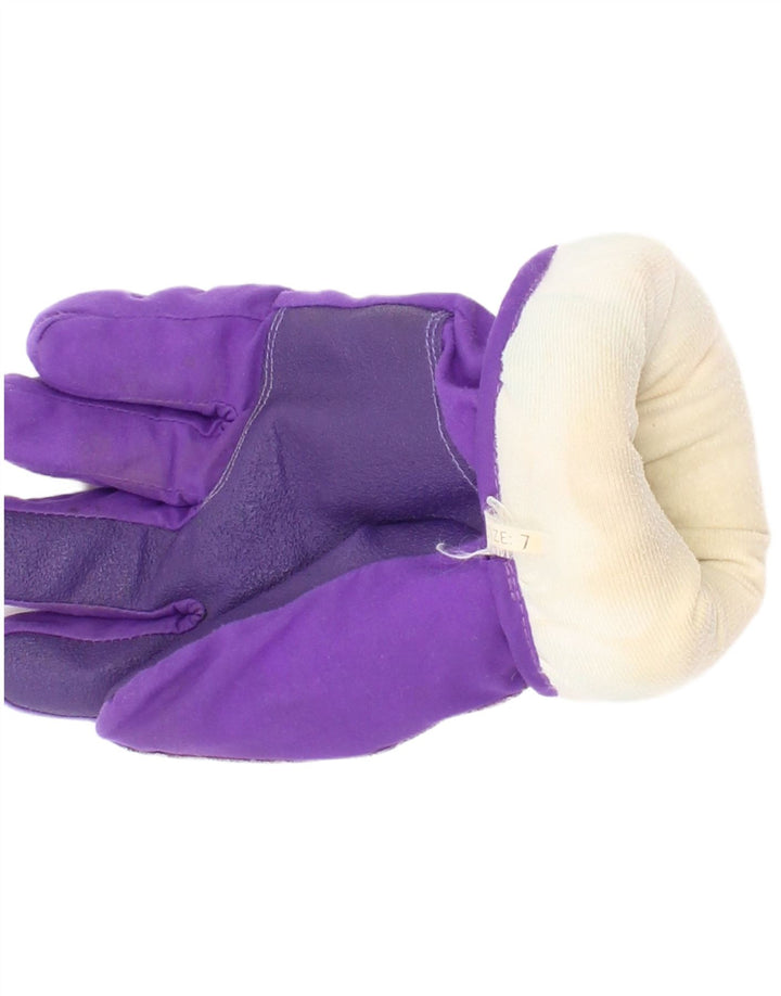 Vintage Womens Graphic Ski Gloves Large Purple
