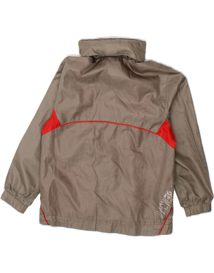 BRUGI Boys Hooded Windbreaker Jacket 5-6 Years Grey Colourblock Polyester Vintage Brugi and Second-Hand Brugi from Messina Hembry 
