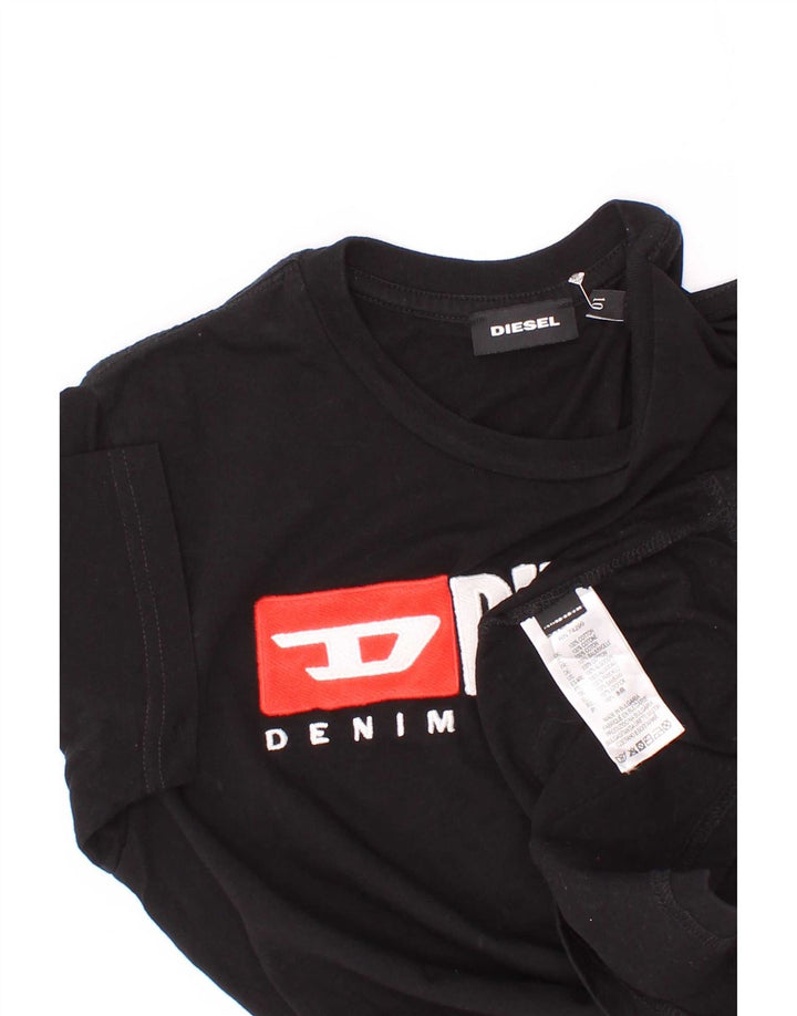 Diesel Boys Graphic T-Shirt Top 9-10 Years Black Cotton
