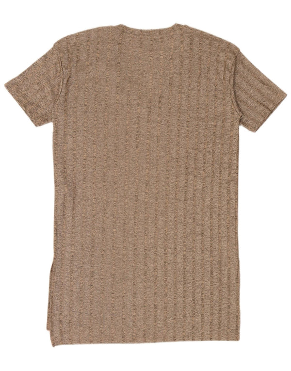 Zara Womens T-Shirt Dress UK 16 Large Brown Polyester