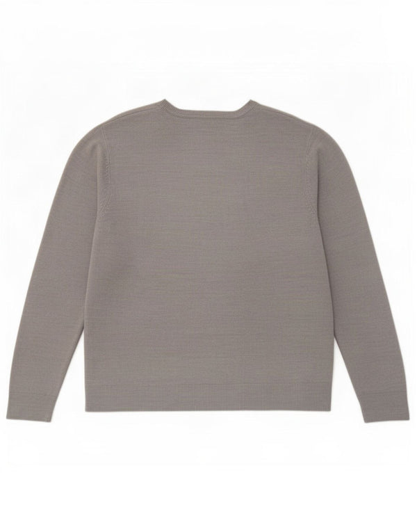 Marks & Spencer Womens V-Neck Jumper Sweater UK 18 XL Grey Flecked Acrylic