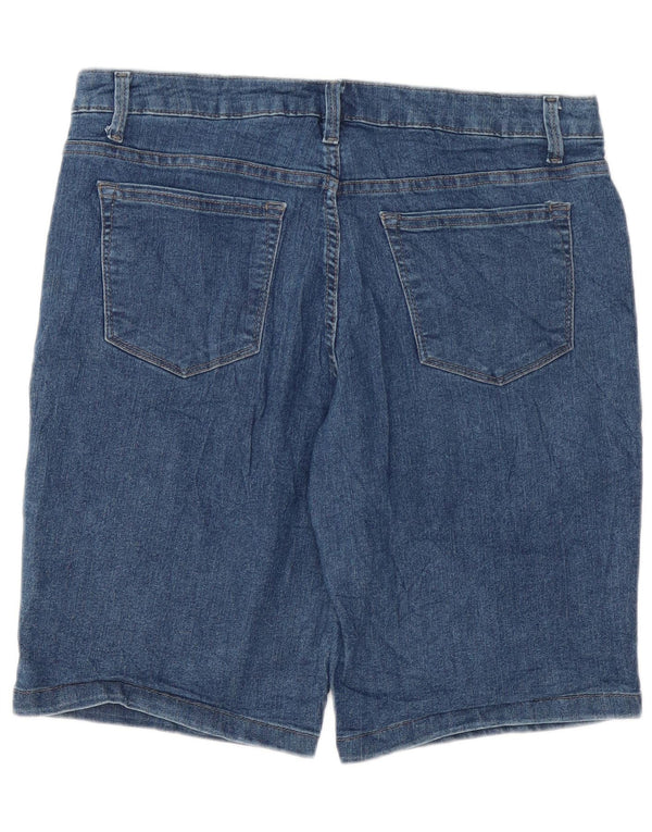 Lee Womens Riders Mid Rise Bermuda Denim Shorts W34 Large Blue
