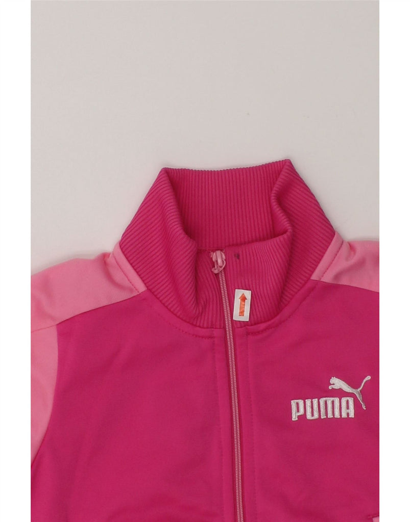 PUMA Baby Boys Graphic Tracksuit Top Jacket 9-12 Months Pink Colourblock | Vintage Puma | Thrift | Second-Hand Puma | Used Clothing | Messina Hembry 