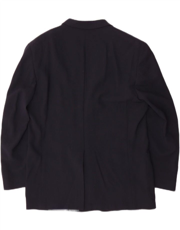 DANIEL HECHTER Mens 3 Button Blazer Jacket IT 52 XL Navy Blue Virgin Wool