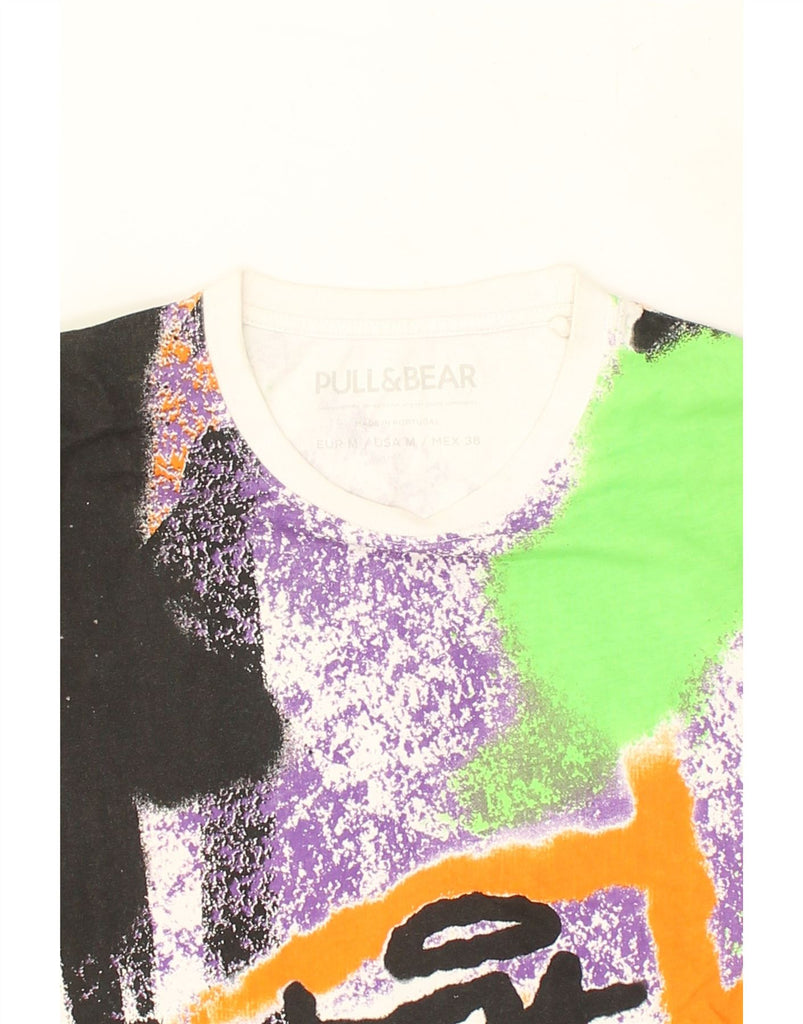 PULL & BEAR Womens Graphic T-Shirt Top UK 14 Medium Multicoloured | Vintage Pull & Bear | Thrift | Second-Hand Pull & Bear | Used Clothing | Messina Hembry 