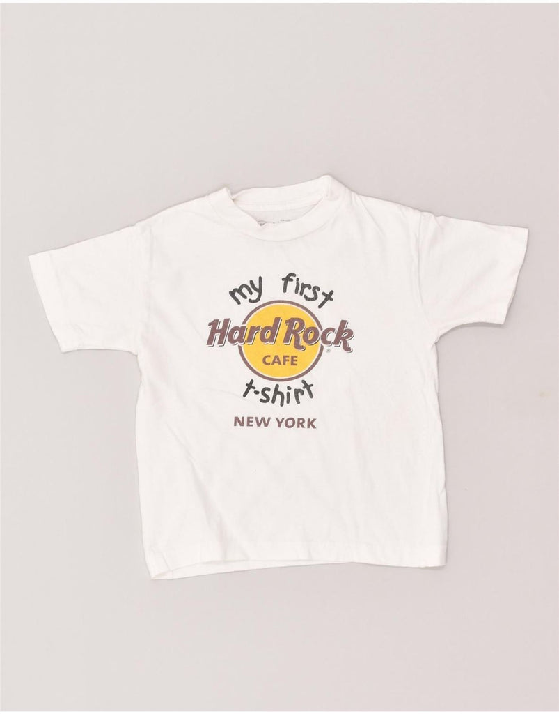 HARD ROCK CAFE Boys Graphic T-Shirt Top 9-10 Years Small  White Cotton | Vintage Hard Rock Cafe | Thrift | Second-Hand Hard Rock Cafe | Used Clothing | Messina Hembry 