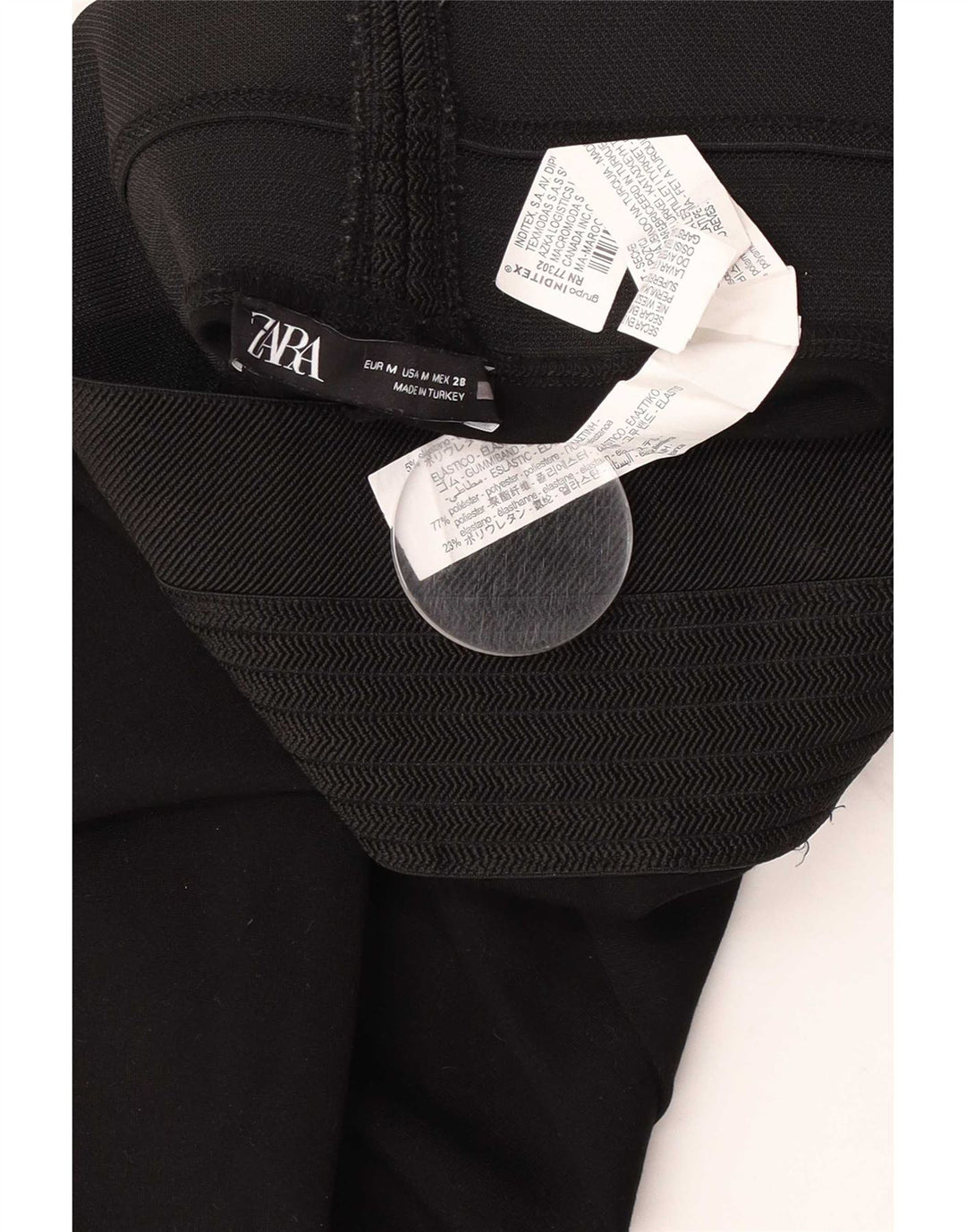 Zara Womens Crop Leggings UK 12 Medium Black Polyester